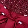 imageUhnice Girls Sequin Tulle Flower Girl Dress with Detachable Bow for Wedding Birthday PartyWine Red