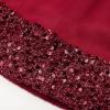 imageUhnice Girls Sequin Tulle Flower Girl Dress with Detachable Bow for Wedding Birthday PartyWine Red