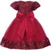 imageUhnice Girls Sequin Tulle Flower Girl Dress with Detachable Bow for Wedding Birthday PartyWine Red