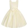 imageUhnice Flower Girl Satin Dress Sleeveless Dresses with Detachable Bow for Wedding PartyCream
