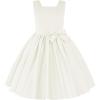 imageUhnice Flower Girl Satin Dress Sleeveless Dresses with Detachable Bow for Wedding PartyIvory