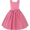 imageUhnice Flower Girl Satin Dress Sleeveless Dresses with Detachable Bow for Wedding PartyPink