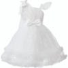 imageUhnice Flower Girls One Shoulder Dress Bowknot Tulle Skirt for Wedding Party PageantWhite