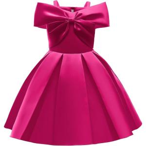 imageUhnice Flower Girl Formal Dress Off Shoulder Bowknot Wedding Ball GownRose