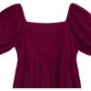 imageSpeechless Girls Corduroy Puff Sleeve Babydoll DressBurgundy