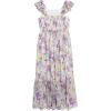 imageSpeechless Girls Flutter Sleeve Chiffon Maxi Dress and PurseIvoryPurple