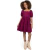 imageSpeechless Girls Corduroy Puff Sleeve Babydoll DressBurgundy