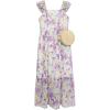 imageSpeechless Girls Flutter Sleeve Chiffon Maxi Dress and PurseIvoryPurple