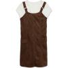 imageSpeechless girls 2piece Faux Suede Jumper Dress With Short Sleeve TshirtBrown