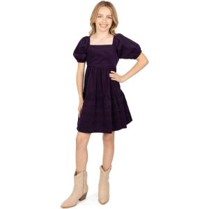 imageSpeechless Girls Corduroy Puff Sleeve Babydoll DressEggplant