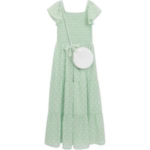 imageSpeechless Girls Flutter Sleeve Chiffon Maxi Tiered DressIvorySage