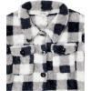 imageSpeechless Girls Checkered Sherpa Button Down SweaterBlackGrey