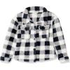 imageSpeechless Girls Checkered Sherpa Button Down SweaterBlackGrey