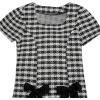 imageSpeechless Girls 716 Boucl Short Sleeve Aline Party DressBlackIvory
