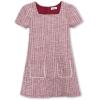 imageSpeechless Girls Short Sleeve Knit Boucle DressBurgundyIvory