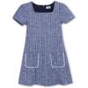 imageSpeechless Girls Short Sleeve Knit Boucle DressNavyIvory