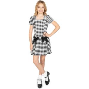 imageSpeechless Girls 716 Boucl Short Sleeve Aline Party DressBlackIvory