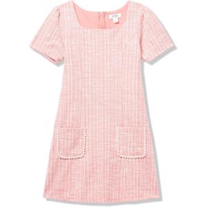 imageSpeechless Girls Short Sleeve Knit Boucle DressCoralIvory