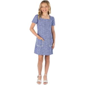 imageSpeechless Girls Short Sleeve Knit Boucle DressNavyIvory