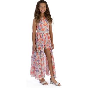 imageSpeechless Girls Walk Through Romper Maxi Chiffon Party DressSpecial Occasion DressFloral