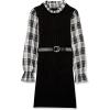 imageSpeechless Girls Long Sleeve Shift DressBlackIvory