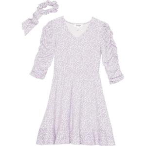 imageSpeechless Girls 34 Sleeve Ruffled Knit DressLilacWhite