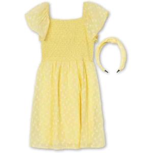 imageSpeechless Girls Short Sleeve Chiffon Dress and HeadbandLight Yellow