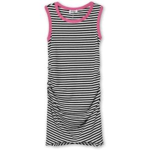imageSpeechless Girls Sleeveless Rib Knit Ruched DressBlackWhite
