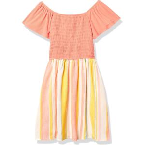 imageSpeechless Girls Smocked Bodice Fit and Flare DressCoral