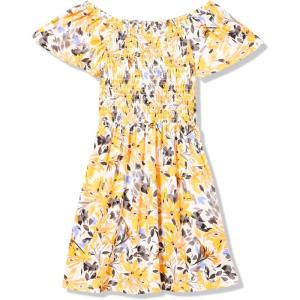imageSpeechless Girls Smocked Bodice Fit and Flare DressOrange Floral