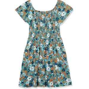 imageSpeechless Girls Smocked Bodice Fit and Flare DressTealBrown