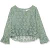 imageSpeechless Girls Embroidery Mesh Long Sleeve TopSage