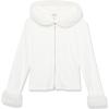 imageSpeechless Girls Faux Fur Zip Up Rib Knit HoodieIvory