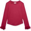 imageSpeechless Girls Fuzzy Cuff Long Sleeve TopRed