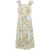 imageSpeechless Girls Sleeveless Floral Print Chiffon Ruffle Strap Tiered Maxi Dress with PurseIvoryyellow