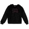 imageSpeechless girls Long Sleeve Faux Fur Boxy HoodieBlack