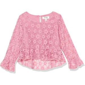 imageSpeechless Girls Embroidery Mesh Long Sleeve TopBlush