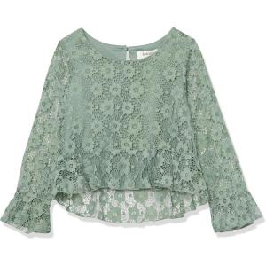 imageSpeechless Girls Embroidery Mesh Long Sleeve TopSage