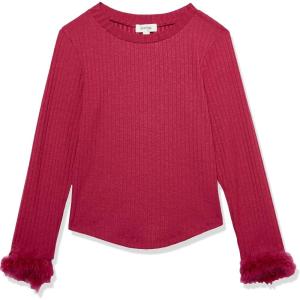 imageSpeechless Girls Fuzzy Cuff Long Sleeve TopRed