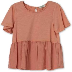 imageSpeechless Girls Loose Babydoll Peplum TopCoral