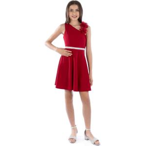 imageSpeechless Girls One Shoulder Skater Party DressRed