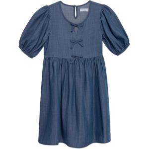 imageSpeechless Girls Puff Sleeve Chambray Babydoll DressDenim