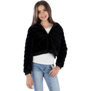 imageSpeechless girls Long Sleeve Boxy Faux Fur JacketBlack