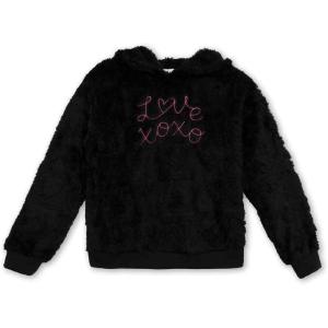 imageSpeechless girls Long Sleeve Faux Fur Boxy HoodieBlack