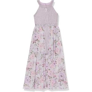 imageSpeechless Girls High Neck Romper Maxi WalkThrough Party DressLilac