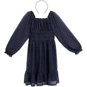 imageSpeechless Girls Long Sleeve Glitter Jersey Party Dress and HeadbandNavy