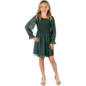 imageSpeechless Girls Long Sleeve Glitter Polka Dot Party DressHunter Green