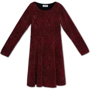 imageSpeechless Girls Long Sleeve Lurex Knit Skater Party DressRed