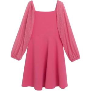 imageSpeechless Girls Scuba Crepe Party Dress with Long Sheer Dew Drop SleevesFlamingo