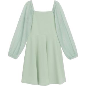 imageSpeechless Girls Scuba Crepe Party Dress with Long Sheer Dew Drop SleevesSage